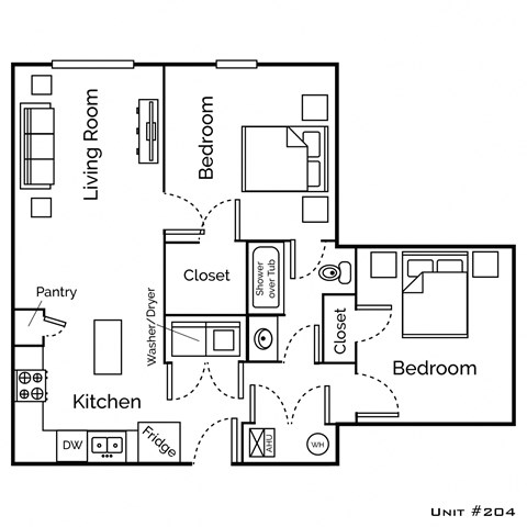 a floor plan of a home with bedrooms and bathrooms and a living room